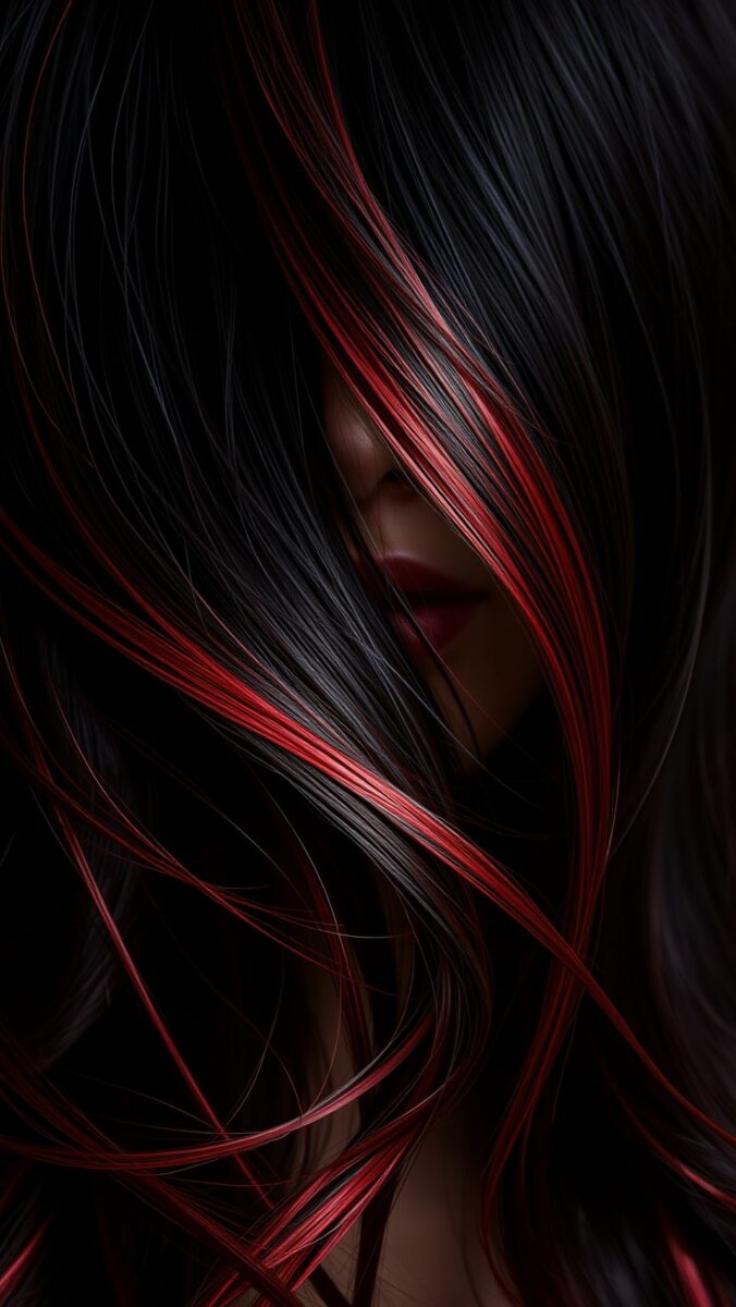 Coloration rouge sur cheveux noirs 1 coloration rouge sur cheveux noir