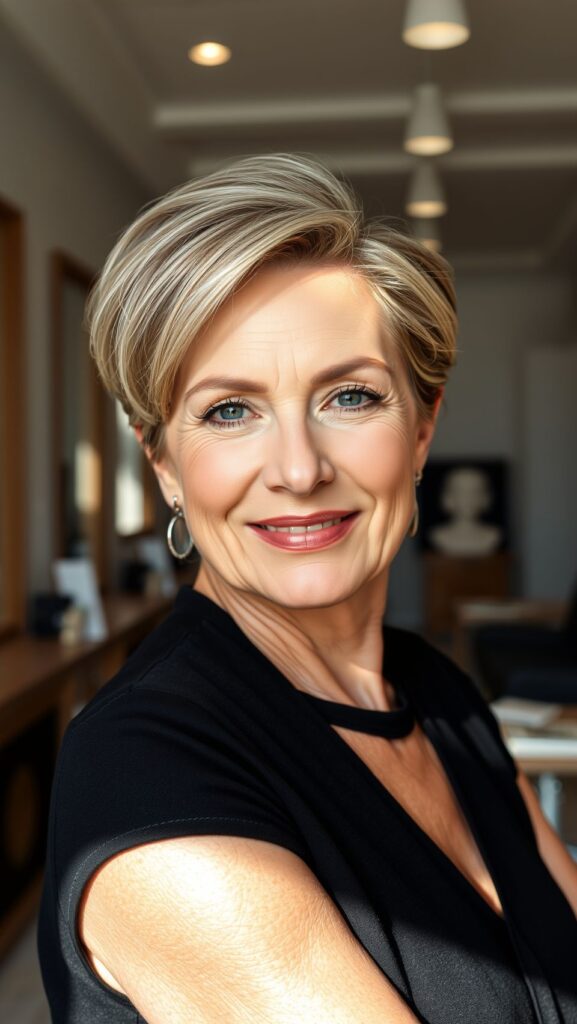 Coupe courte femme 60 ans : style et éclat 2 Coupe courte femme 60 ans : style et éclat