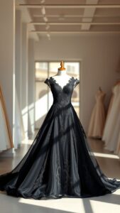 Robe de mariée noire : L’élégance audacieuse pour un mariage unique