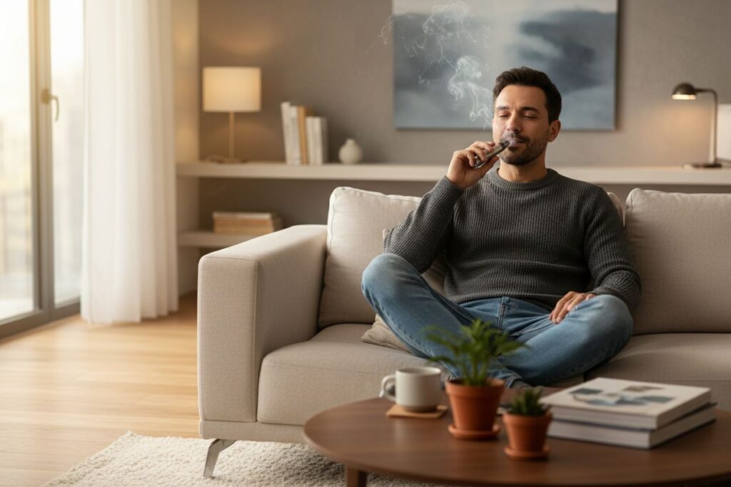 Cigarette électronique aspire : choisir le modèle idéal pour toi 2 Cigarette électronique Aspire noire et argentée posée sur une table en bois clair avec flacon e-liquide