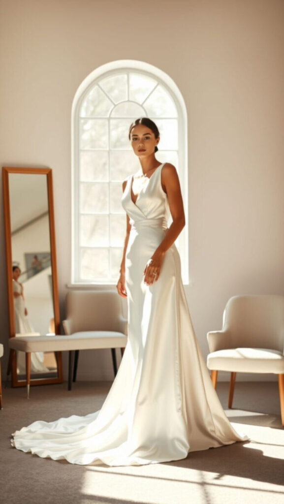 Robe de mariée trapèze : Élégance et confort 2 Robe de mariée trapèze : Élégance et confort